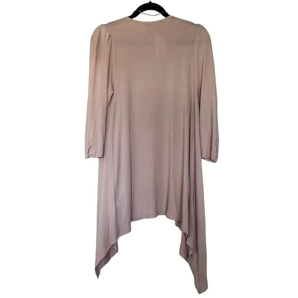 George Women's Cardigan Sweater Size 12 Pink Solid Viscose 3/4 Sleeves Open NEW - Picture 3 of 6